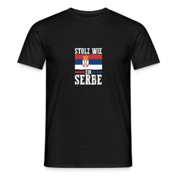 Serbe Serbe Serbie - T-shirt homme - noir - Devant - AI Model Male 178 light (178cm)