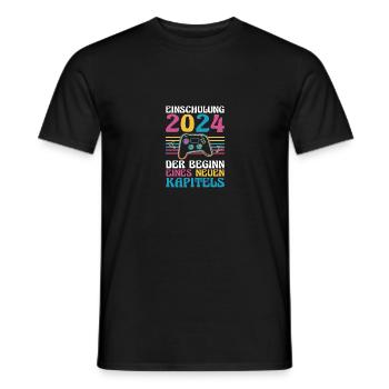Écolier de 1ère année Retour à l’école Gamer Inscription à l’école - T-shirt homme - noir - Devant - AI Model Male 178 light (178cm)