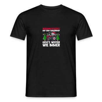Santa Claus Tractor Christmas Party Farmer Construction - Men's T-Shirt - black - Front - AI Model Male 178 light (178cm)