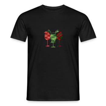 Wein Glühwein Weinglas Weihnachts - Männer T-Shirt - Schwarz - Vorne - AI Model Male 178 light (178cm)