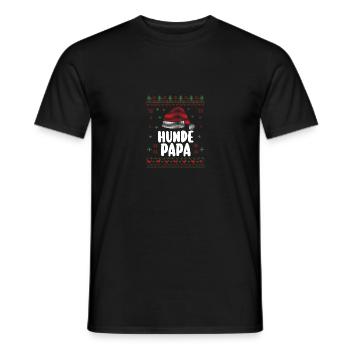 Christmas Santa Claus Dog Dad - Men's T-Shirt - black - Front - AI Model Male 178 light (178cm)