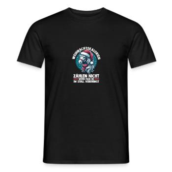 Père Noël Noël équitation cavalier chevaux - T-shirt homme - noir - Devant - AI Model Male 178 light (178cm)