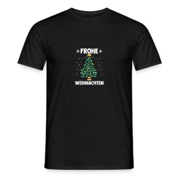 Joyeux Noël Gamer Jeu Vidéo Arbre de Noël - T-shirt homme - noir - Devant - AI Model Male 178 light (178cm)