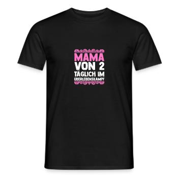 Mom of 2 children - Men's T-Shirt - black - Front - AI Model Male 178 light (178cm)