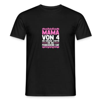 Maman de 4 enfants - T-shirt homme - noir - Devant - AI Model Male 178 light (178cm)