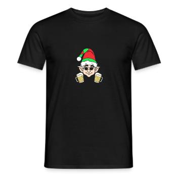Père Noël Elfe de Noël Bière Elfe de Noël - T-shirt homme - noir - Devant - AI Model Male 178 light (178cm)