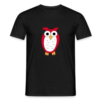 Hibou Hibou roux - T-shirt homme - noir - Devant - AI Model Male 178 light (178cm)