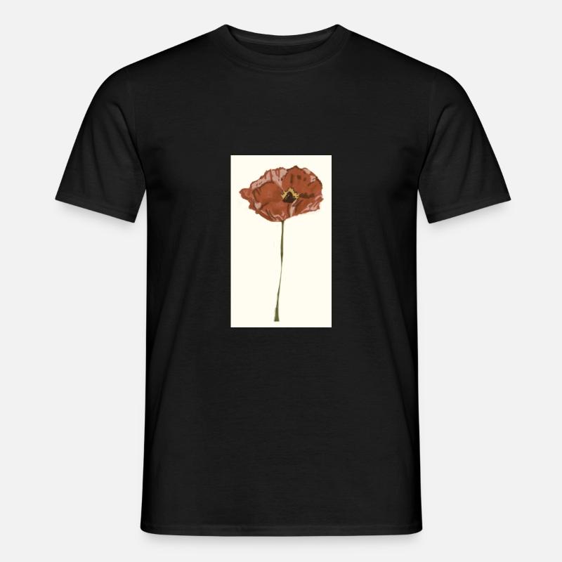 Mohnblume Sepia - Männer T-Shirt - Schwarz