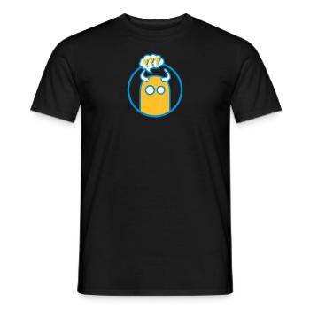 Mignon personnage de dessin animé (point d’interrogation, cercle) - T-shirt homme - noir - Devant - AI Model Male 178 light (178cm)