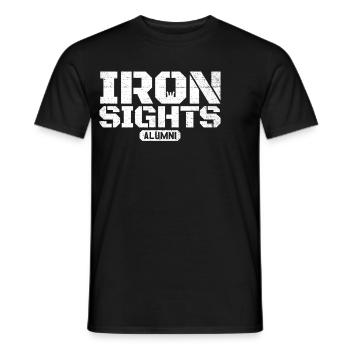 Iron Sights Alumni Vétéran militaire Adresse au tir - T-shirt homme - noir - Devant - AI Model Male 178 light (178cm)