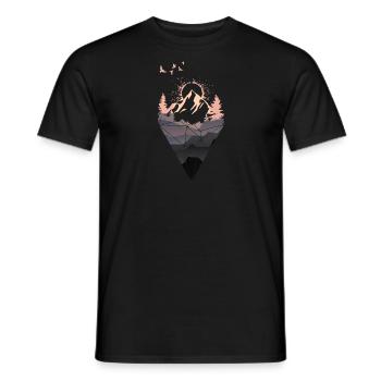 Sonnenaufgang / Sunrise Motiv Style schwarz rosa - Männer T-Shirt - Schwarz - Vorne - AI Model Male 178 light (178cm)