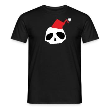 Crâne de Noël - T-shirt homme - noir - Devant - AI Model Male 178 light (178cm)