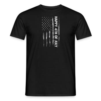 Happy 4th Of July - American Flag - Männer T-Shirt - Schwarz - Vorne - AI Model Male 178 light (178cm)