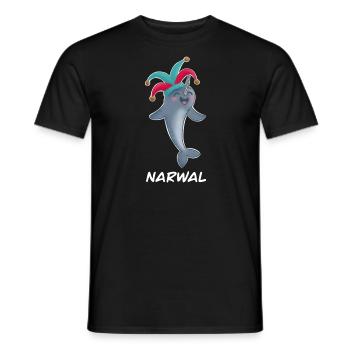 Wal, Narwal, Karneval, Geschenk - Männer T-Shirt - Schwarz - Vorne - AI Model Male 178 light (178cm)