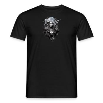 Gothic Beauty Rose Queen Illustration - Men's T-Shirt - black - Front - AI Model Male 178 light (178cm)