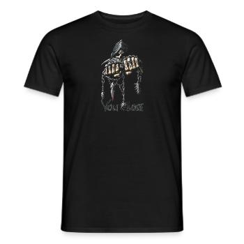 23F 0014 bk - Men's T-Shirt - black - Front - AI Model Male 178 light (178cm)