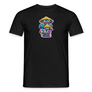 Zauberpilze - Männer T-Shirt - Schwarz - Vorne - AI Model Male 178 light (178cm)