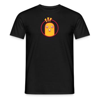 Cute Comic Character (Surprised, Circle) - Men's T-Shirt - black - Front - AI Model Male 178 light (178cm)