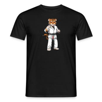 Jiu Jitsu Tiger - Brasilianisches Jiu Jitsu und - Männer T-Shirt - Schwarz - Vorne - AI Model Male 178 light (178cm)