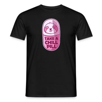 Take A Chill Pill Faultier Sloth Kawaii - Männer T-Shirt - Schwarz - Vorne - AI Model Male 178 light (178cm)