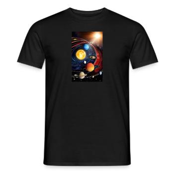 Solar System | Planets | Space | Star - Men's T-Shirt - black - Front - AI Model Male 178 light (178cm)