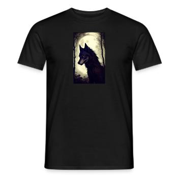 Loup-garou | Loup | Créatures mythiques | Monstres | Mystique - T-shirt homme - noir - Devant - AI Model Male 178 light (178cm)