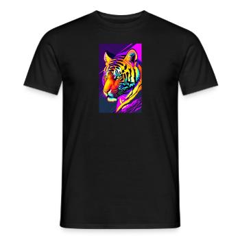 Tiger | Animal | Predator | Roar | King | Asia - Men's T-Shirt - black - Front - AI Model Male 178 light (178cm)