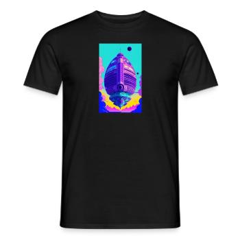 Extraterrestre | OVNI | Vaisseau spatial | PAU | étranger - T-shirt homme - noir - Devant - AI Model Male 178 light (178cm)