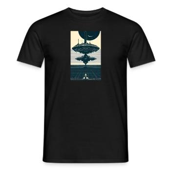 Extraterrestre | OVNI | Vaisseau spatial | PAU | étranger - T-shirt homme - noir - Devant - AI Model Male 178 light (178cm)