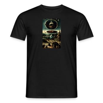 Alien | UFO | Spaceship | UAP | alien - Men's T-Shirt - black - Front - AI Model Male 178 light (178cm)