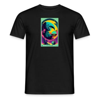Extraterrestre | OVNI | Vaisseau spatial | PAU | étranger - T-shirt homme - noir - Devant - AI Model Male 178 light (178cm)