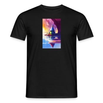 Extraterrestre | OVNI | Vaisseau spatial | PAU | étranger - T-shirt homme - noir - Devant - AI Model Male 178 light (178cm)