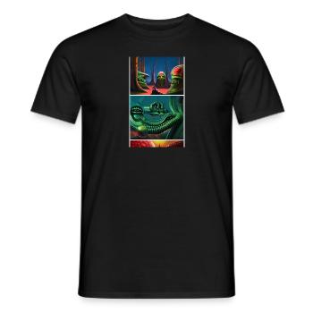 Alien | UFO | Spaceship | UAP | alien - Men's T-Shirt - black - Front - AI Model Male 178 light (178cm)