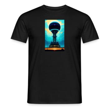 Extraterrestre | OVNI | Vaisseau spatial | PAU | étranger - T-shirt homme - noir - Devant - AI Model Male 178 light (178cm)