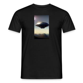 Extraterrestre | OVNI | Vaisseau spatial | PAU | étranger - T-shirt homme - noir - Devant - AI Model Male 178 light (178cm)