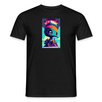 Extraterrestre | OVNI | Vaisseau spatial | PAU | étranger - T-shirt homme - noir - Devant - AI Model Male 178 light (178cm)