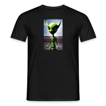 Extraterrestre | OVNI | Vaisseau spatial | PAU | étranger - T-shirt homme - noir - Devant - AI Model Male 178 light (178cm)