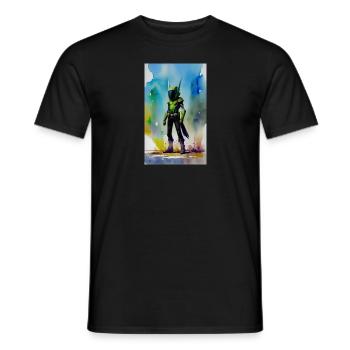 Extraterrestre | OVNI | Vaisseau spatial | PAU | étranger - T-shirt homme - noir - Devant - AI Model Male 178 light (178cm)