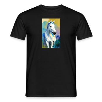 Pferd | reiten | Tier | Reittier | Bunt - Männer T-Shirt - Schwarz - Vorne - AI Model Male 178 light (178cm)