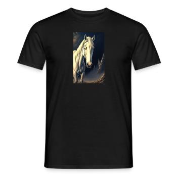 Cheval | Équitation | Animal | Monture | Coloré - T-shirt homme - noir - Devant - AI Model Male 178 light (178cm)