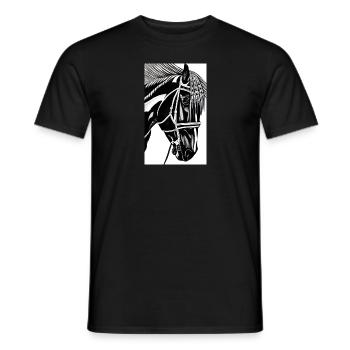 Pferd | reiten | Tier | Reittier | Bunt - Männer T-Shirt - Schwarz - Vorne - AI Model Male 178 light (178cm)