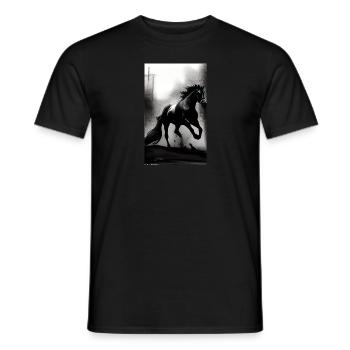 Cheval | Équitation | Animal | Monture | Coloré - T-shirt homme - noir - Devant - AI Model Male 178 light (178cm)