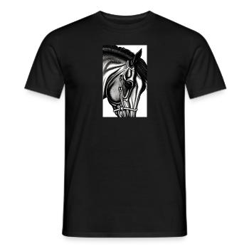 Cheval | Équitation | Animal | Monture | Coloré - T-shirt homme - noir - Devant - AI Model Male 178 light (178cm)