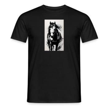 Cheval | Équitation | Animal | Monture | Coloré - T-shirt homme - noir - Devant - AI Model Male 178 light (178cm)