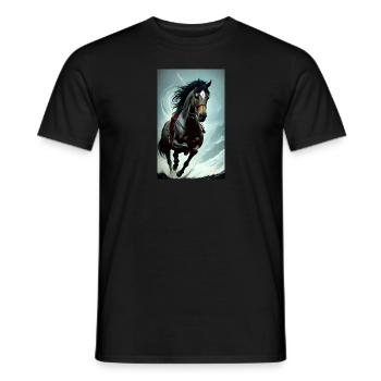 Cheval | Équitation | Animal | Monture | Coloré - T-shirt homme - noir - Devant - AI Model Male 178 light (178cm)