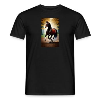 Pferd | reiten | Tier | Reittier | Bunt - Männer T-Shirt - Schwarz - Vorne - AI Model Male 178 light (178cm)