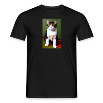 Chat | Animal de compagnie | Fan de chat | mignon | Chaton - T-shirt homme - noir - Devant - AI Model Male 178 light (178cm)