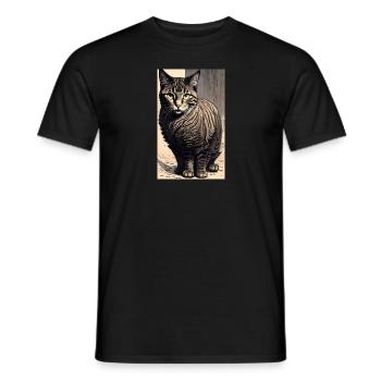 Chat | Animal de compagnie | Fan de chat | mignon | Chaton - T-shirt homme - noir - Devant - AI Model Male 178 light (178cm)