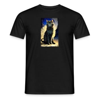 Chat | Animal de compagnie | Fan de chat | mignon | Chaton - T-shirt homme - noir - Devant - AI Model Male 178 light (178cm)