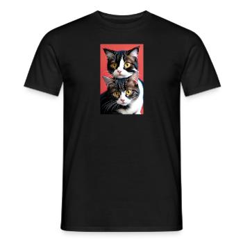 Chat | Animal de compagnie | Fan de chat | mignon | Chaton - T-shirt homme - noir - Devant - AI Model Male 178 light (178cm)